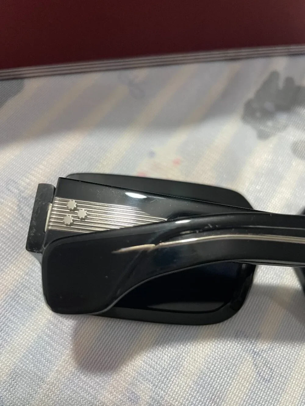 Jacques Marie Mage Rectangular Sunglasses with Thick Black Frames